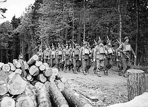 Many Forests Commission staff volunteered to join the Royal Australian Engineers - 2/2nd Forestry Company that served in the Forest of Ae in Scotland during WW2 commanded by FCV forester, Ben Benallack. Source: State Library of Victoria. Ww2 RAE.jpg