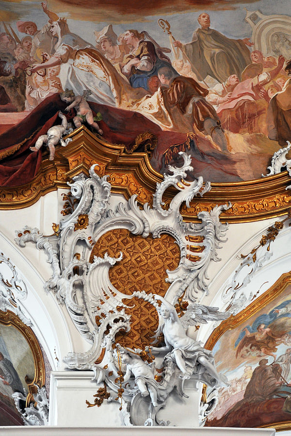 Integrated rococo carving, stucco and fresco at Zwiefalten Abbey (1739 – 1745)