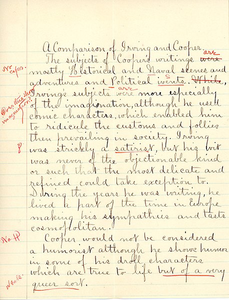 File:"A Comparison of Irving and Cooper" essay by Sarah (Sallie) M. Field, Abbot Academy, class of 1904 - DPLA - 545659e3118103b7b577ecb59279bcde (page 1).jpg