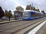 Auf der Überlandstrecke zwischen Chemnitz und Stollberg kommen Wagen des Typs Variobahn zum Einsatz