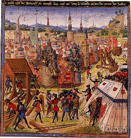 Painting of the siege of Jerusalem during the First Crusade (1099)