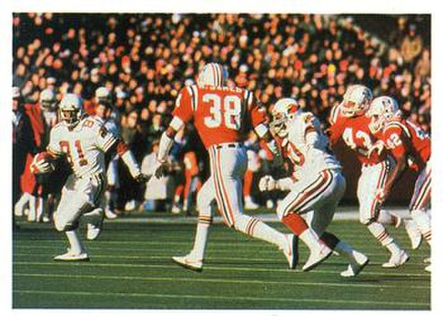 The Cardinals playing against the Patriots in 1984.