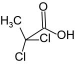 Structural formula of 2,2-dichloropropionic acid