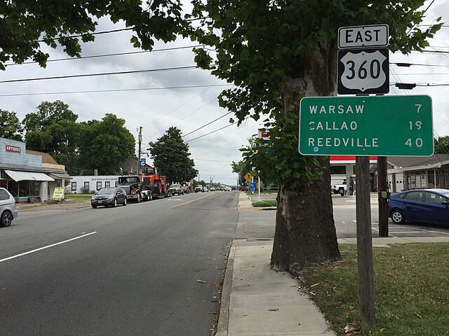 View east along US 360 in Tappahannock