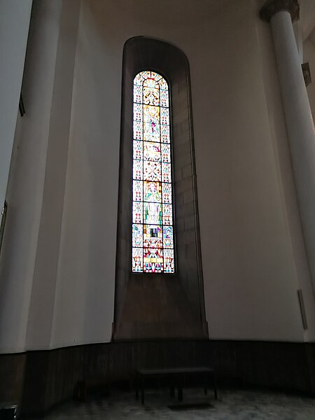 File:20221123 cathedral in Katowice stained glass window eastern aisle.jpg