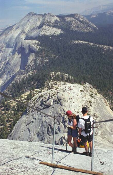 The cables on the Half Dome trail