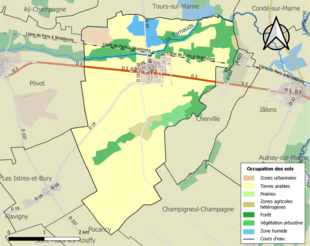 Kolorowa mapa przedstawiająca użytkowanie gruntów.