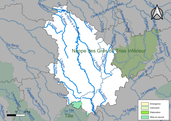 Carte des SAGE au 17 juin 2022.