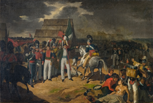 Battle of Tampico (1829) a conflict between Mexican forces led by General Antonio Lopez de Santa Anna and Spanish loyalists attempting to reconquer Mexico, resulting in a decisive Mexican victory that further solidified Mexico's independence from Spain. Accion militar en Pueblo Viejo (Batalla de Tampico, 11-9-1829), Carlos Paris (1820 - 1835).png