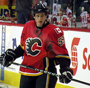 Adam Pardy made his NHL debut in 2008. Adam Pardy.JPG
