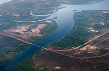 The Elizabeth River Bridge across Elizabeth River, upstream the East Arm of Darwin Harbour Aerial photo of Elizabeth River Bridge, 17 km south of Darwin, Northern Territory, Australia.jpg