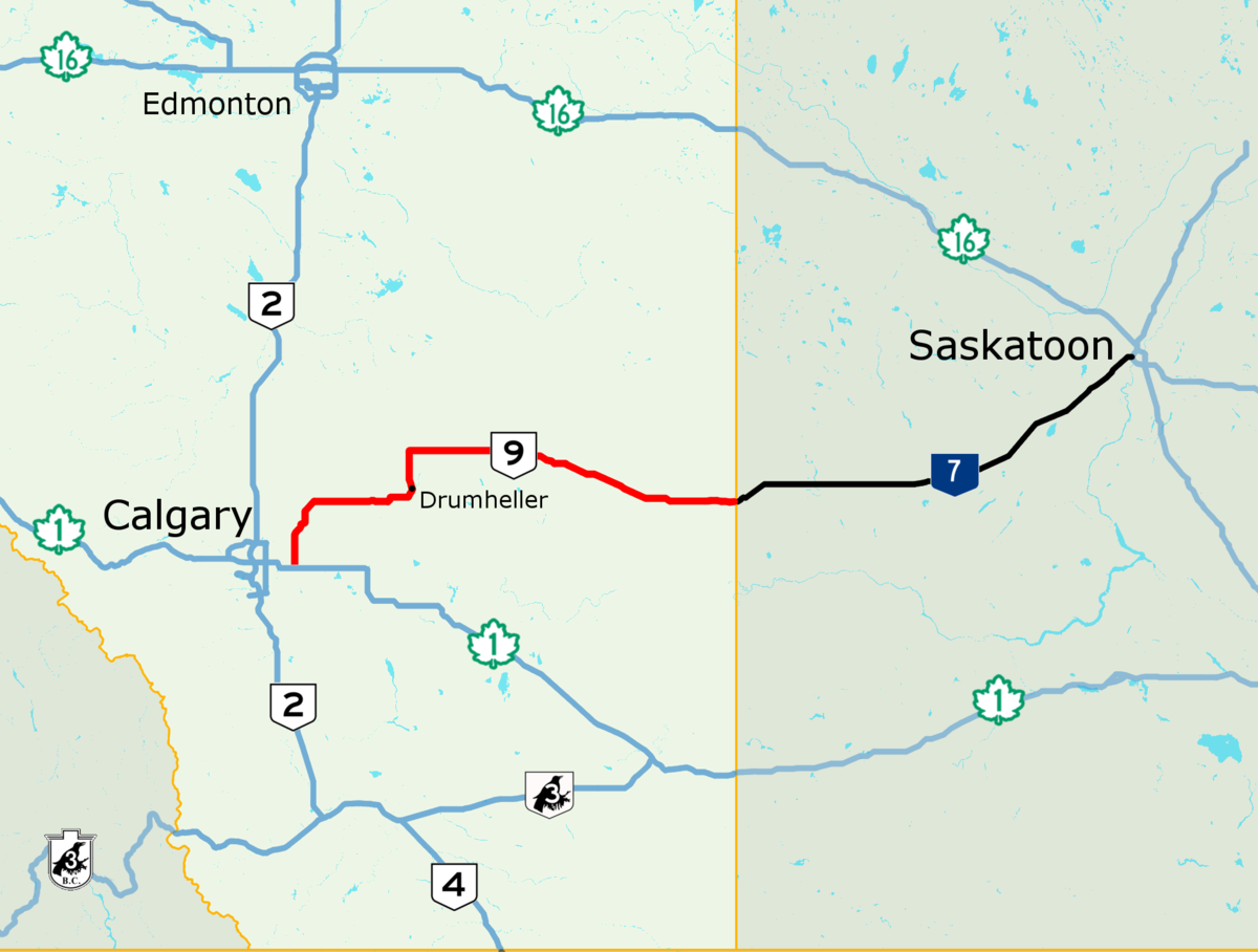 sask road conditions map Alberta Highway 9 Wikipedia sask road conditions map