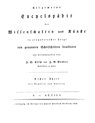 <i>Allgemeine Encyclopädie der Wissenschaften und Künste</i>