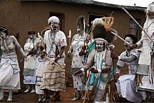 Umxhentso is the dance of Amagqirha, Xhosa traditional women healers. Amaggqirha.jpg