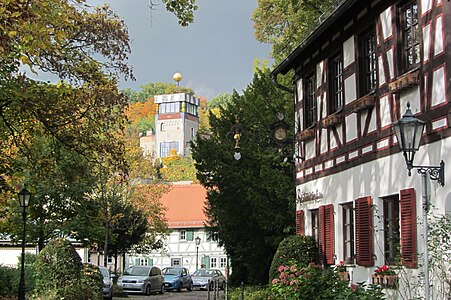 Timber framing and a modern Hundertwasser castle tower