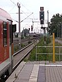 Ks-Signal im Bahnhof Pratau mit Signalbild Fahrt mit 80 km/h (Ks 1 mit Zs 3)