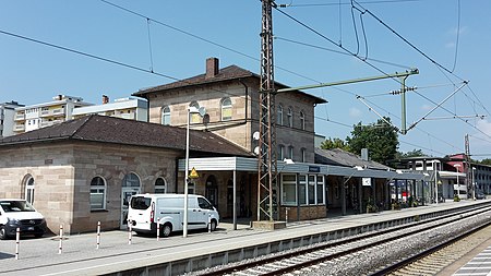Bahnhof Schwabach vom Bahnsteig