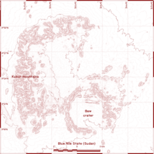 Topographic map of the potential impact structure around Baw, Blue Nile State / Sudan BawCrater.png