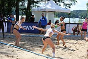 Deutsch: Beachhandball Europameisterschaften 2019 (Beach handball Euro); Tag 2: 3. Juli 2019 – Frauen, Vorrunde Gruppe C, Slowenien-Italien 0:2 (7:24, 18:22) English: Beach handball Euro; Day 2: 3 July 2019 – Women Preliminary Round Group C – Slovenia-Italy 0:2 (7:24, 18:22)