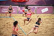 Deutsch: Beachhandball bei den Olympischen Jugendspielen 2018; Tag 6, 12. Oktober 2018; Mädchen, Hauptrundenspiel – Chinesisch Taipei (Taiwan)-Paraguay 0:2 English: Beach handball at the 2018 Summer Youth Olympics at 12 October 2018 – Girls Main Round – Chinese Taipei (Taiwan)-Paraguay 0:2