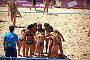 Deutsch: Beachhandball bei den Olympischen Jugendspielen 2018; Tag 4, 10. Oktober 2018; Mädchen, Vorrunde, Gruppe A - Ungarn-Chinese Taipei (Taiwan) 2:0 English: Beach handball at the 2018 Summer Youth Olympics at 10 October 2018 – Girls Preliminary Round Group A‎ – Hungary-Chinese Taipei 2:0