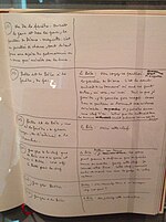 Page of the original scenario on display in the Jean Cocteau House in Milly-la-Foret, France Beauty and Beast script Cocteau.jpg