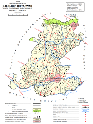 <span class="mw-page-title-main">Bhitarwar</span> Place in Madhya Pradesh, India India