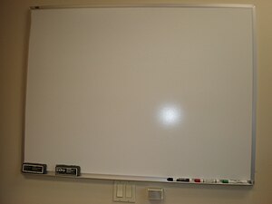 A blank whiteboard