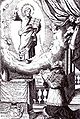 «Cuneus Prophetarum» աշխատության առաջին էջը, որտեղ պատկերված է աղոթող Բոգդանին