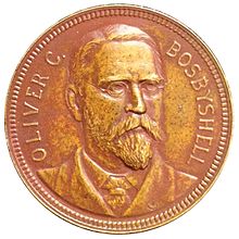 Philadelphia Mint Superintendent Oliver Bosbyshell, Medal by Assistant Engraver George T. Morgan Bosbyshell medal crop.jpg