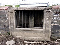 South cornerstone in seawall at Jones Point Boundary Stone (District of Columbia) South Cornerstone in sea wall.jpg