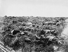 Combatentes britânicos mortos durante a batalha de Spion Kop, em janeiro de 1900.