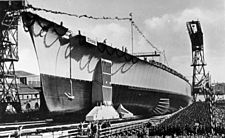 "Tirpitz" podczas wodowania 1 kwietnia 1939