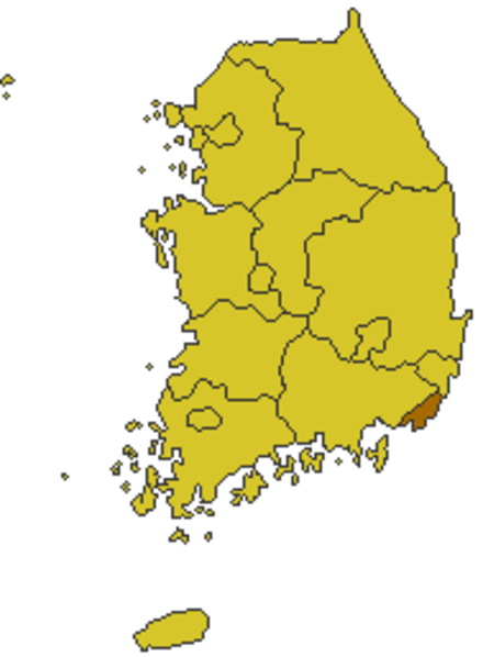 Busan's location in South Korea