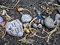 Rock snake created during the 2020 COVID-19 pandemic in Bursted Wood at Barnehurst.