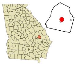 Location in Candler County and the state of جورجیا