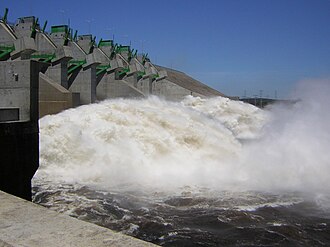 Caruachi Dam, Caroni River in Bolivar state, Venezuela (2006) 12 TWh/year Caruachi Dam in Venezuela.JPG