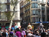 Català: Cavalcada de gegants de les festes de la Mercè del 2008, al tram del carrer Cardenal Casañas, carrer del Pi, carrer Canuda i la Rambla