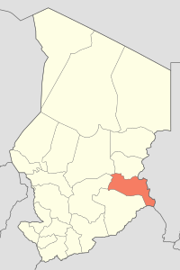 Map of Chad showing Sila