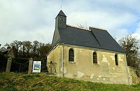 Vista della facciata ovest della Chapelle de la Chevalette, nel distretto ed ex comune di Indre-et-Loire de Vallières.