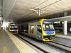 A pair of 4 car Oscar sets at Chatswood station operating the new Chatswood-Epping rail link in February 2009