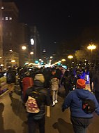 Protest on November 24, 2015, Michigan Ave., in response to recent video footage showing 17-year old Laquan McDonald being shot and killed by a Chicago police officer Chicago Protest - November 24, 2015 - Michigan Ave.jpg