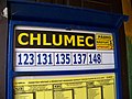 Čeština: Chlumec, okres Ústí nad Labem. Ústecká, autobusové stanoviště Chlumec. Vyznačení linek Arriva Teplice. English: Chlumec, Ústí nad Labem District, Ústí nad Labem Region, Czech Republic. Ústecká street, bus station. Camera location 50° 41′ 51.2″ N, 13° 56′ 26.4″ E    View all coordinates using: OpenStreetMap