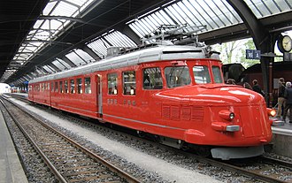 SBB Historic operates historic trains, such as the 1930s Red Arrow Churchill-Red-Arrow.JPG