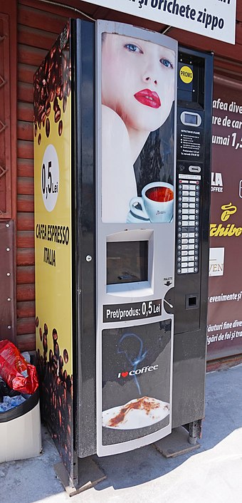 A coffee vending machine in Romania