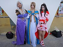 Cosplayers of Urd, Belldandy and Skuld at FF33 20190217b.jpg