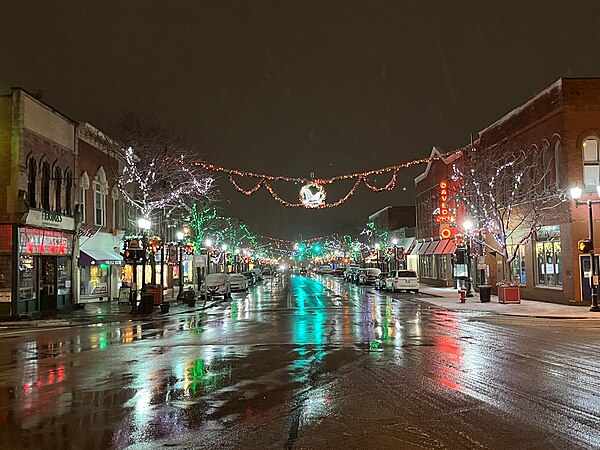 Downtown Willoughby, Ohio Looking North on U.S. Route 20 December 2023
