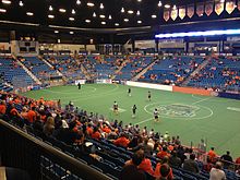 Wichita B-52s hosting the Dallas Sidekicks in November 2014. Dallas Sidekicks at Wichita B-52s wide.jpg