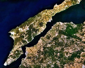 Снимок Дарданелл со спутника Landsat