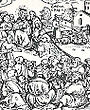 Teil 5 eines in 8 Tafeln unterteilten Holzschnittes von Lucas Cranach dem Älterem